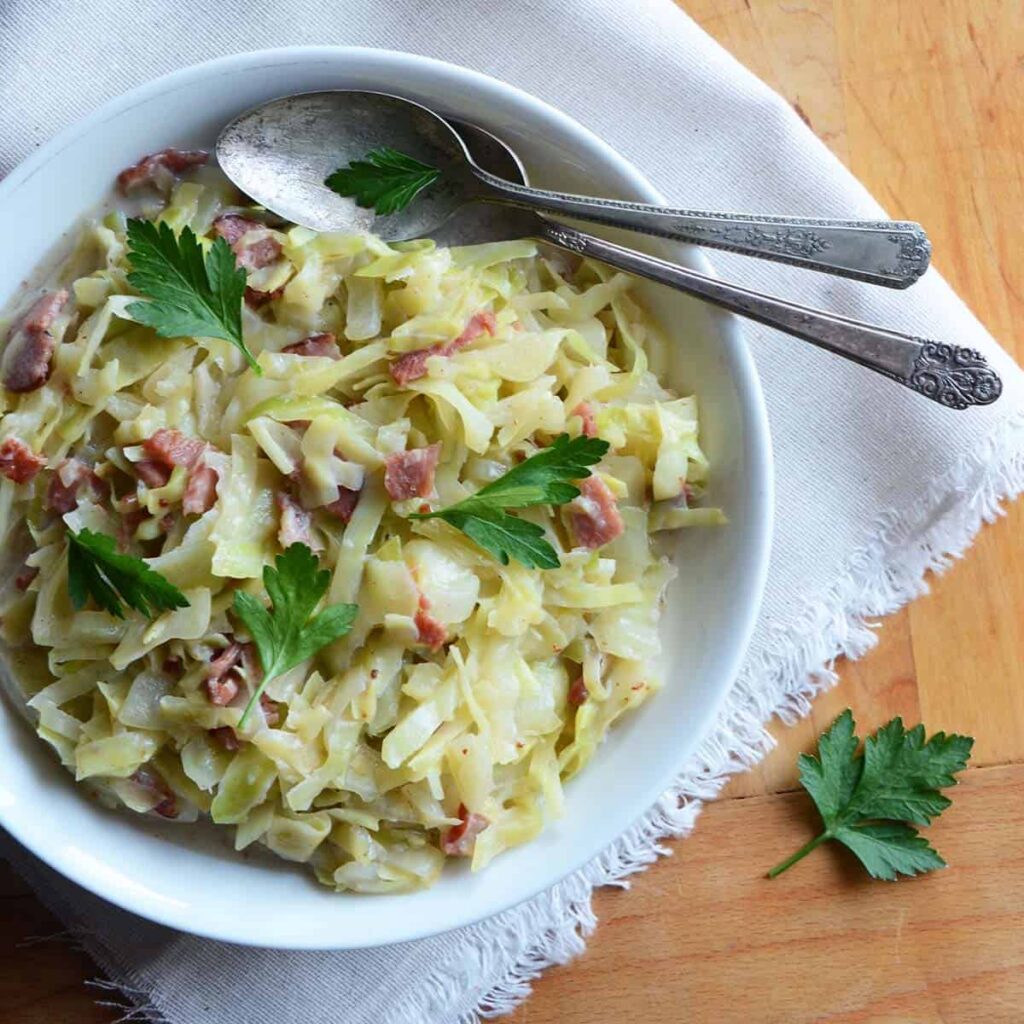 Easy Creamed Cabbage Recipe - An Edible Mosaic™