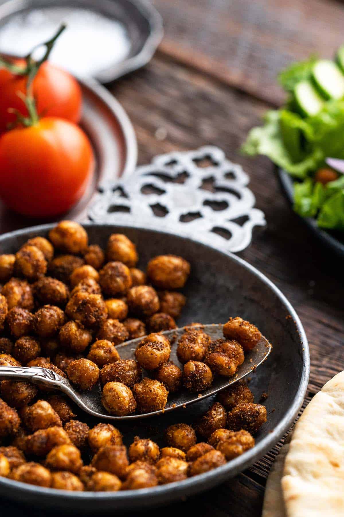 Oven Roasted Spicy Chickpeas