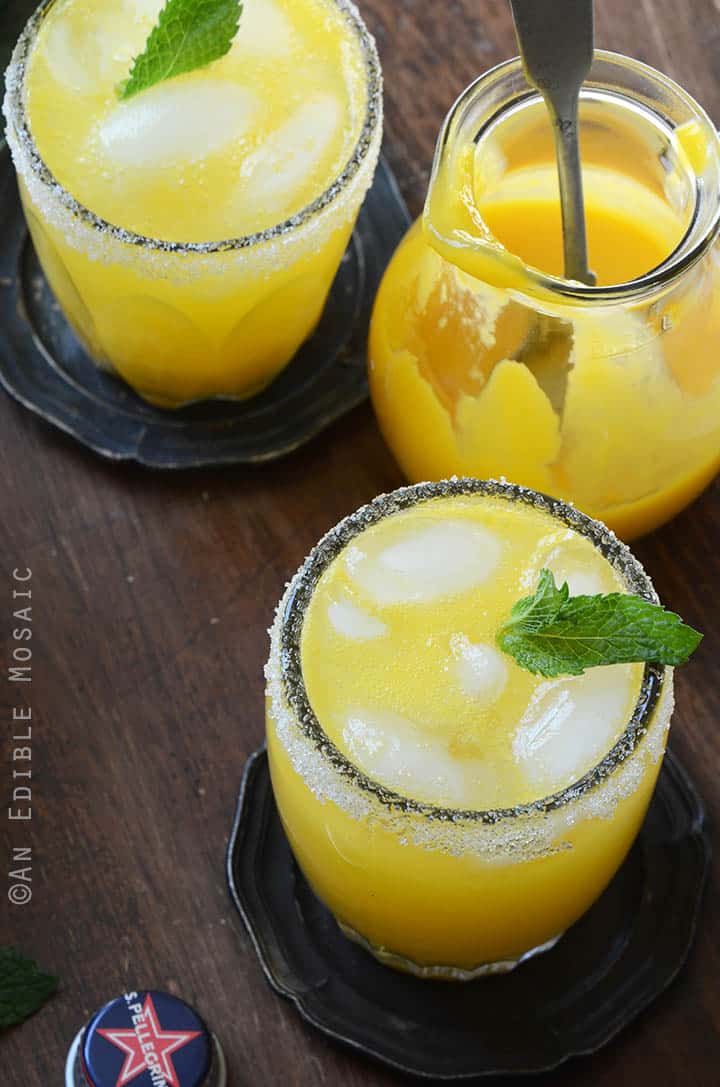 Virgin Mango Margarita Mocktail Recipe with Meyer Lemon - An Edible Mosaic™