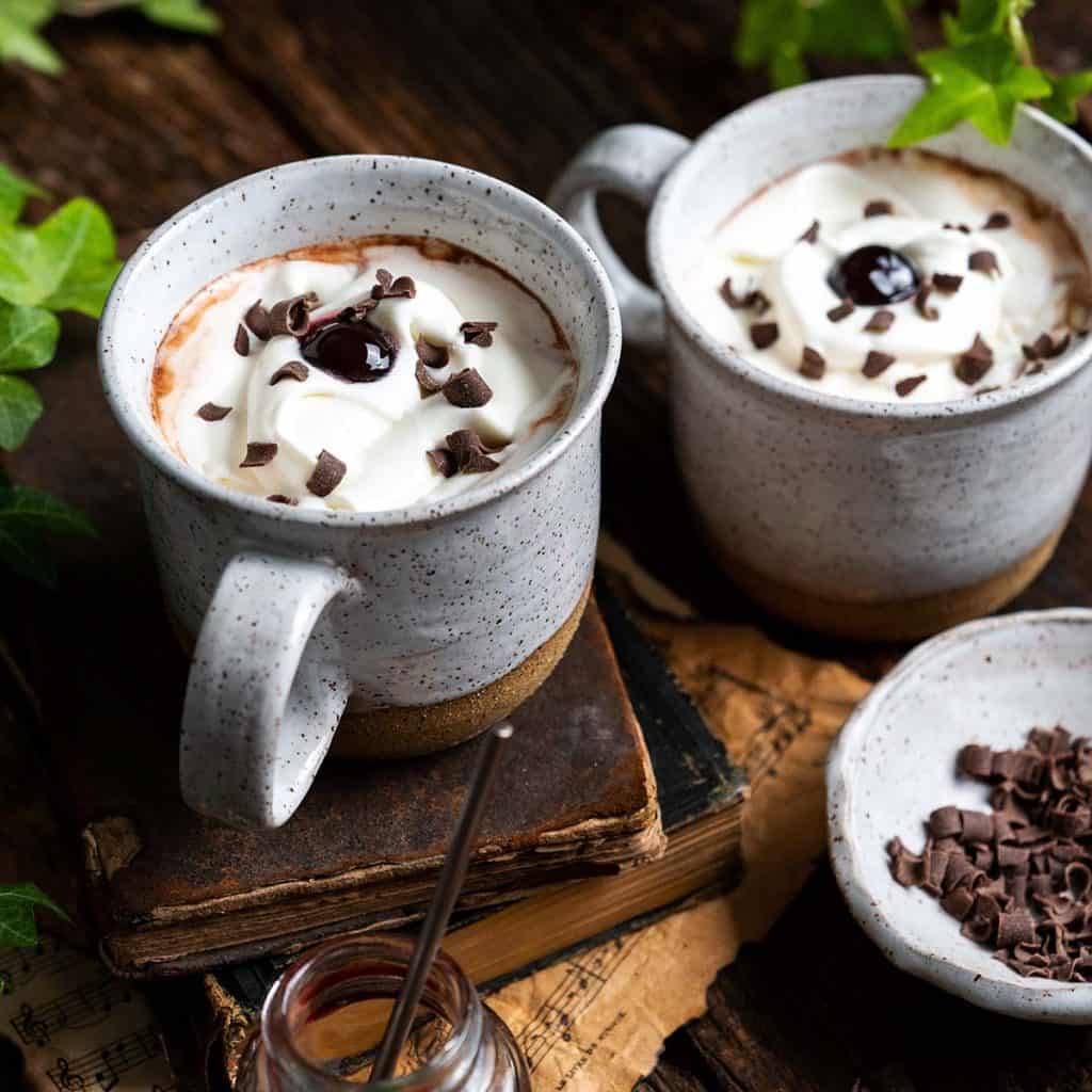 Rich and Fruity Black Forest Hot Chocolate Recipe - An Edible Mosaic™