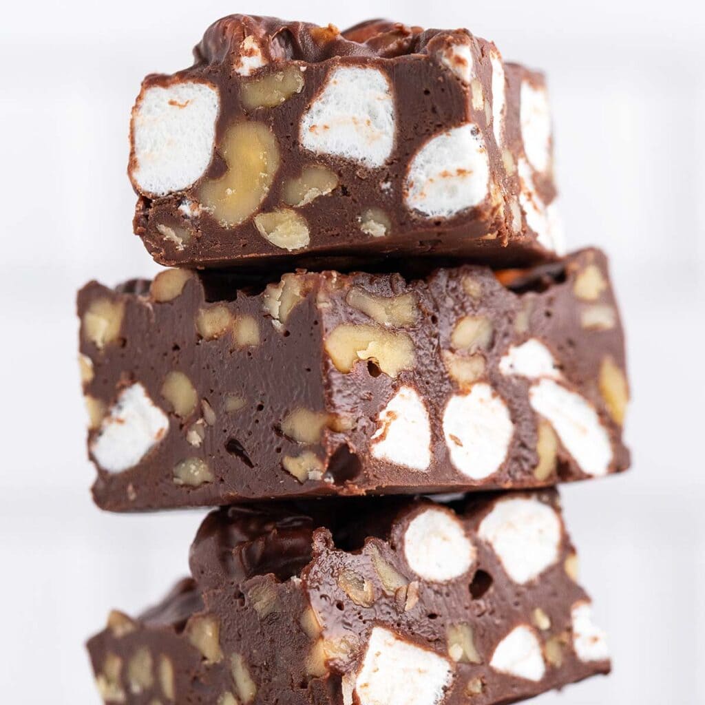 Rocky Road Fudge Recipe - Easy 5 Minute Microwave Fudge! - An Edible ...