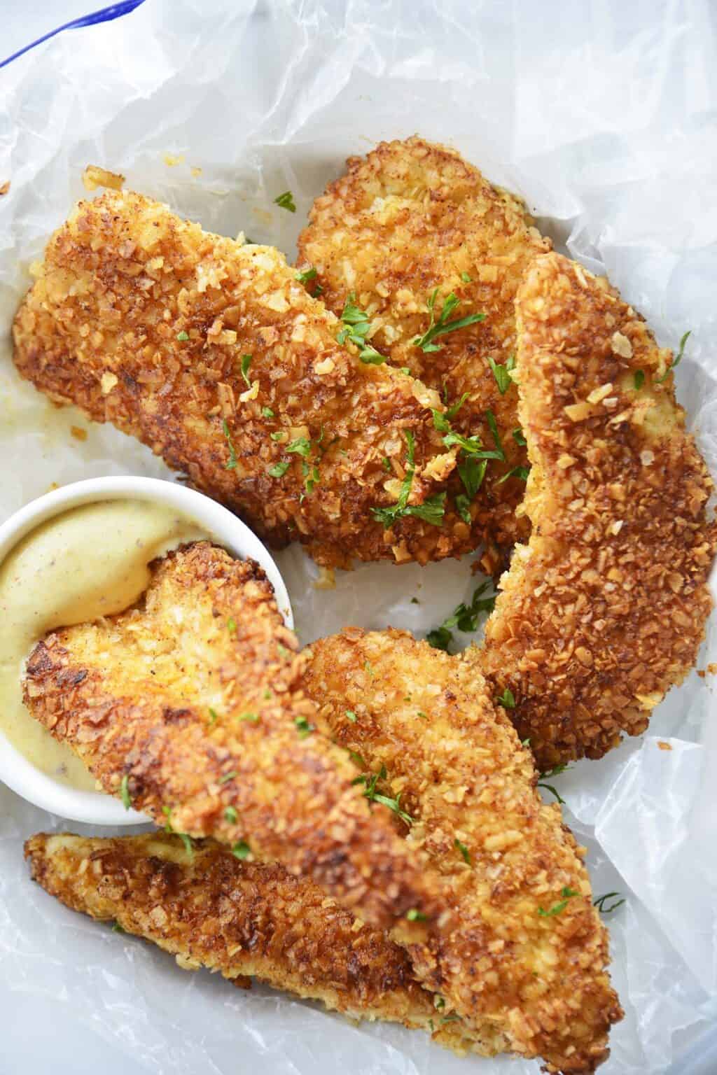 Crispy Coconut Chicken Tenders - An Edible Mosaic™